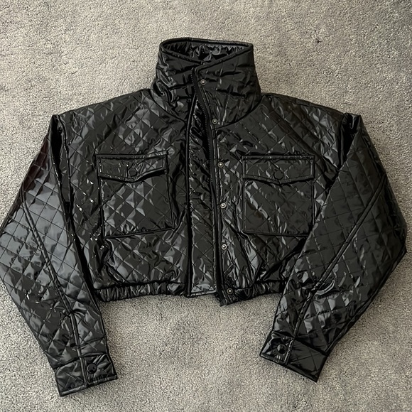 Cropped Faux Leather Jacket - Picture 4 of 7